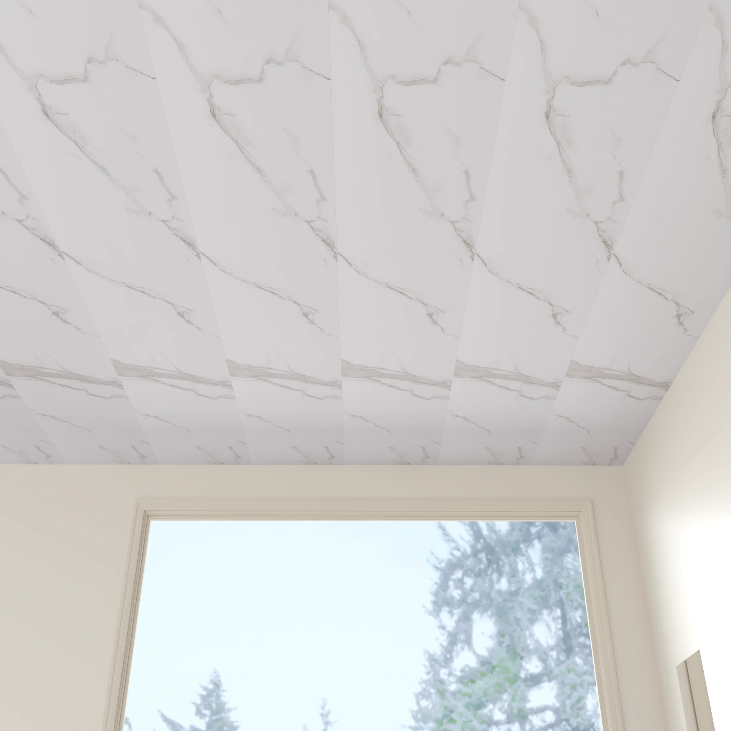 4 Pack | 8mm Carrara White Marble Celling Panel 2.6m
