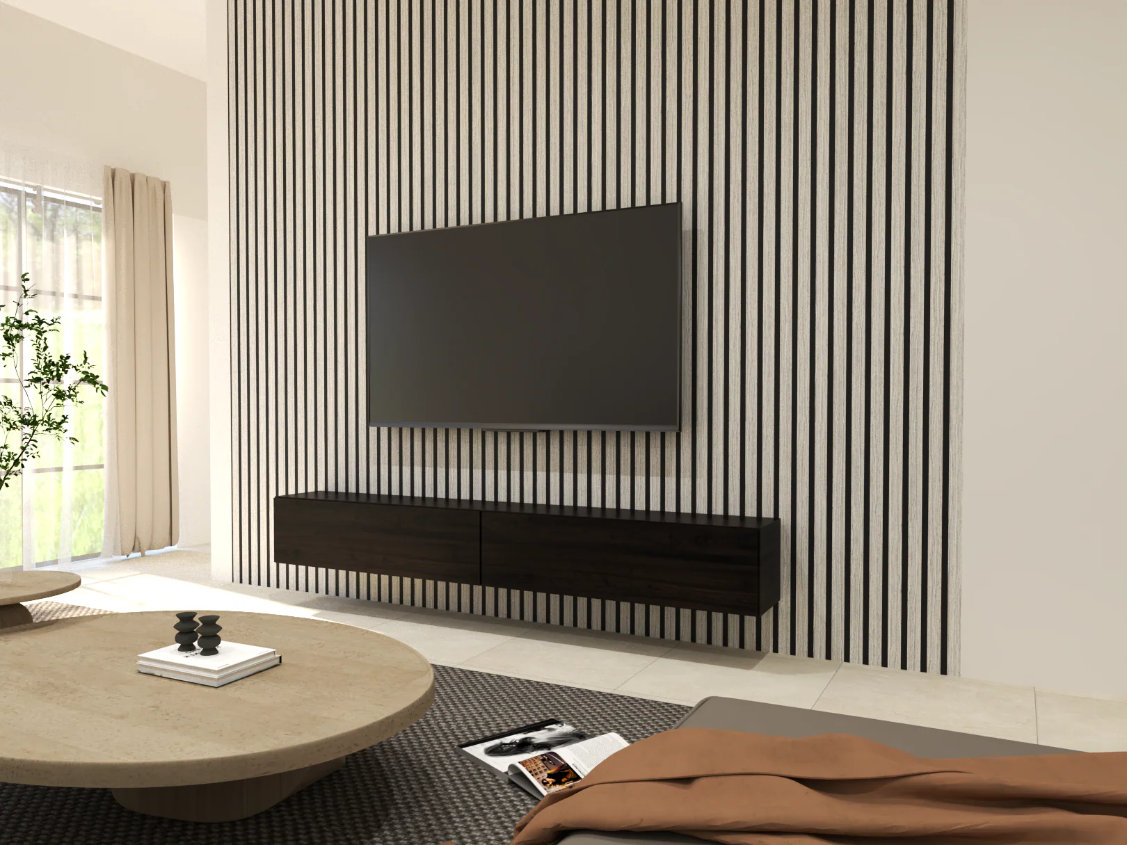 Acoustic Slat Wall Panel - Grey Oak - Image 6