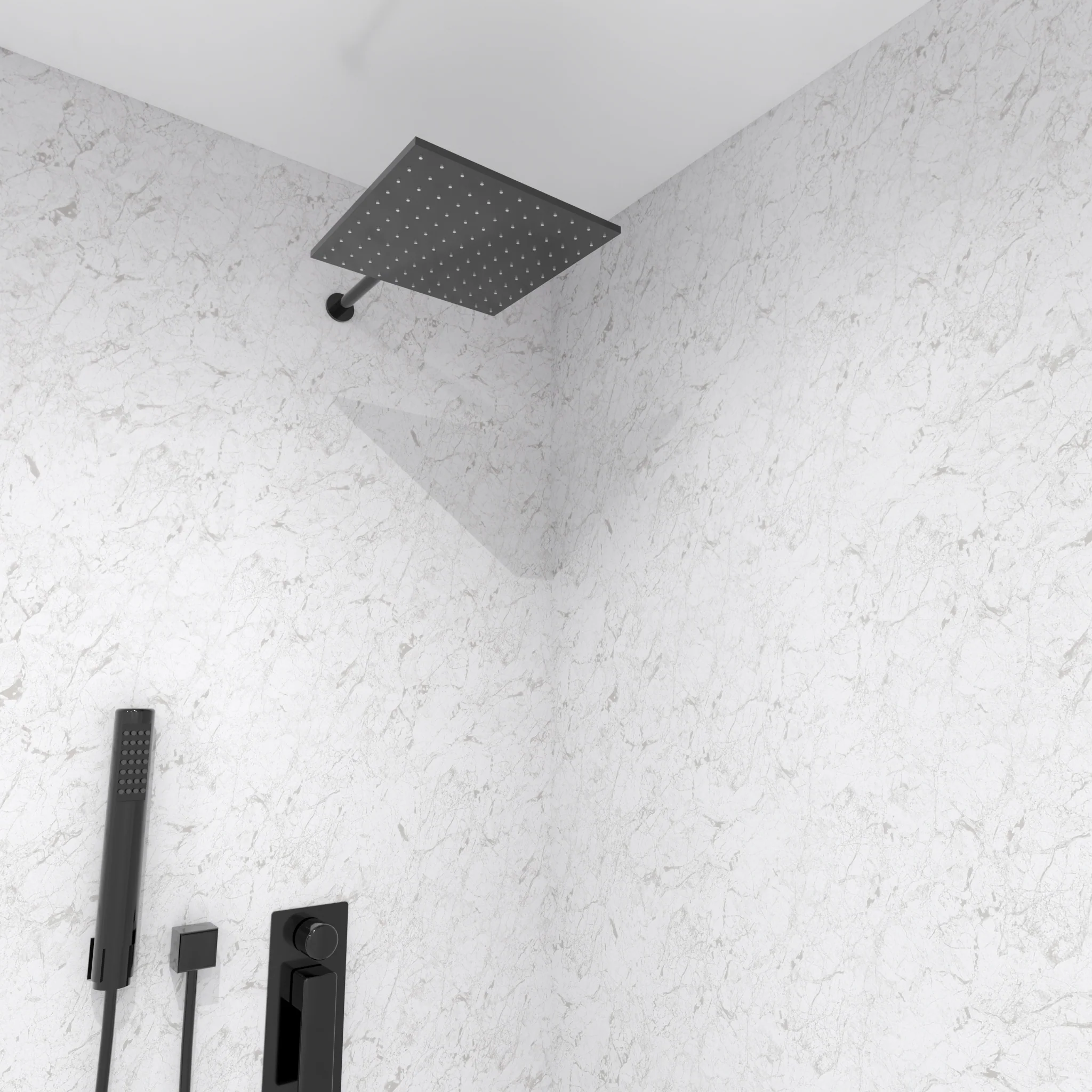 Premium White Granite Gloss Shower Wall Panel – 1M x 2.4M
